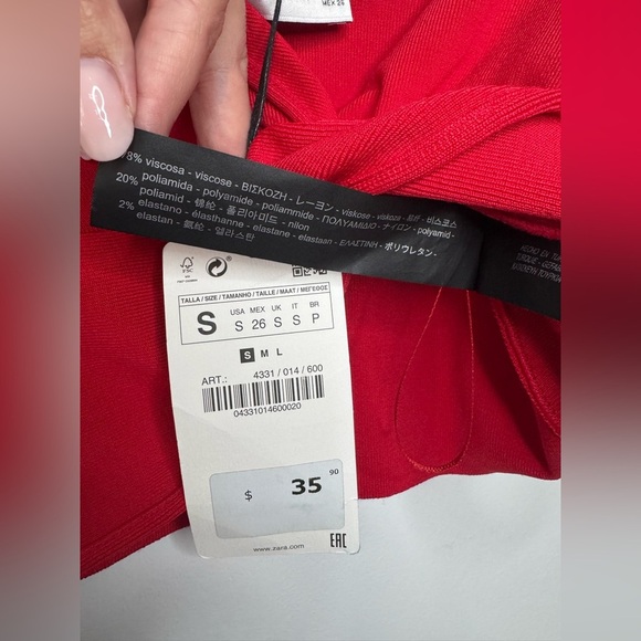 ZARA Red Knot Front Crop Top | NWT | Size S - Picture 5 of 8